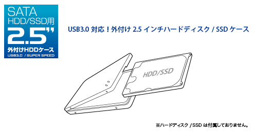 高速USB3.0対応の 外付けハードディスクケース