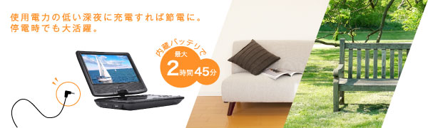 内蔵バッテリで約2時間45分の使用が可能