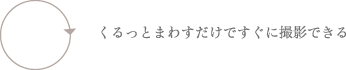 くるっとまわすだけですぐに撮影できる