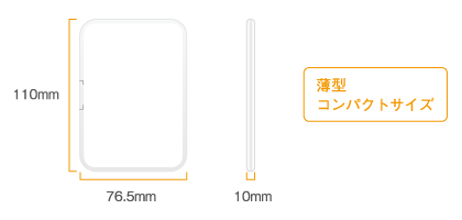 バッグやポケットに入れてもかさばらない、薄型、コンパクトサイズ