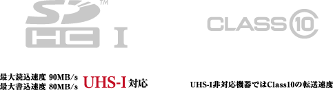 高速転送、「UHS-I」対応のSDHCカード