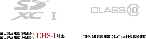 高速転送、「UHS-I」対応のSDXCカード