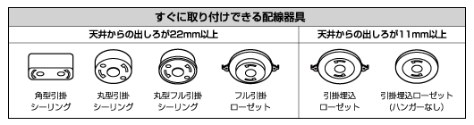 すぐに取り付けできる配線器具
