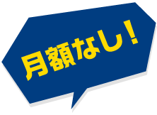 月額なし!