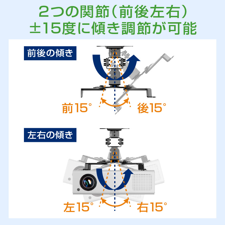 プロジェクターの天井吊り下げ