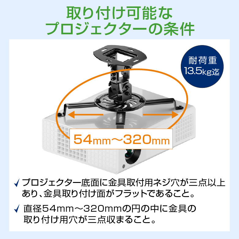 プロジェクターの天井吊り下げ