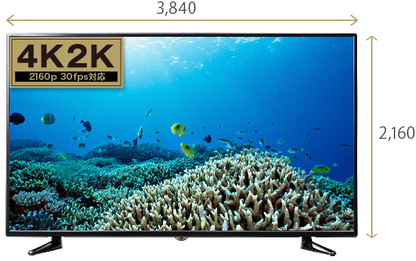 4K2K(2160p)映像に対応、4Kテレビや4K対応液晶ディスプレイに最適