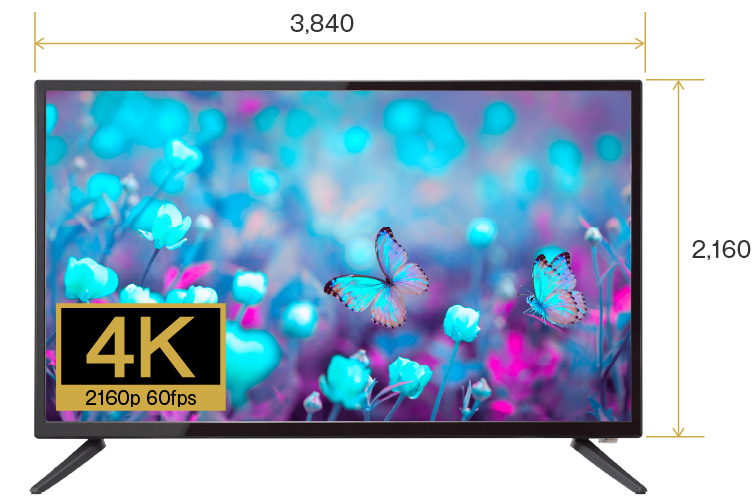 4K(2160p,60fps)映像に対応、4Kテレビや4K対応液晶ディスプレイに最適