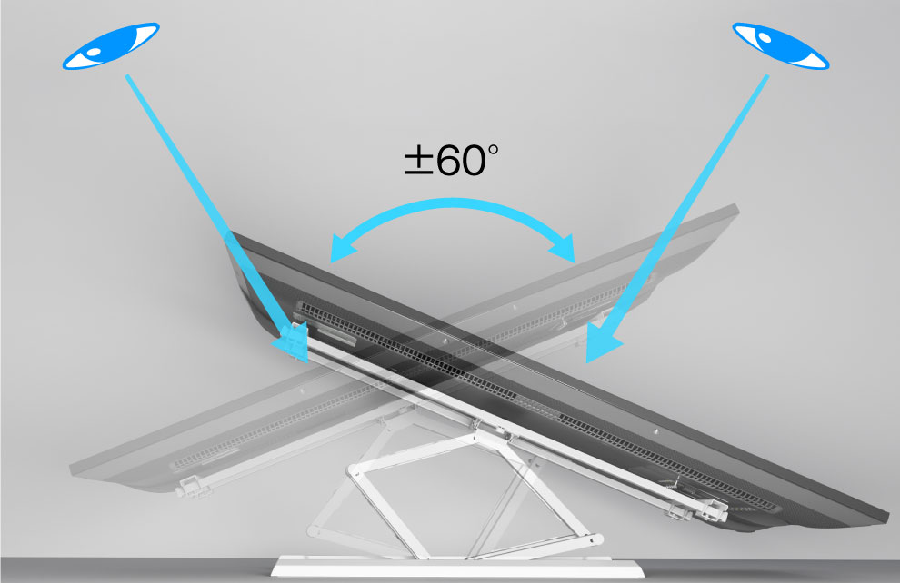 テレビを左右±60°傾けられます