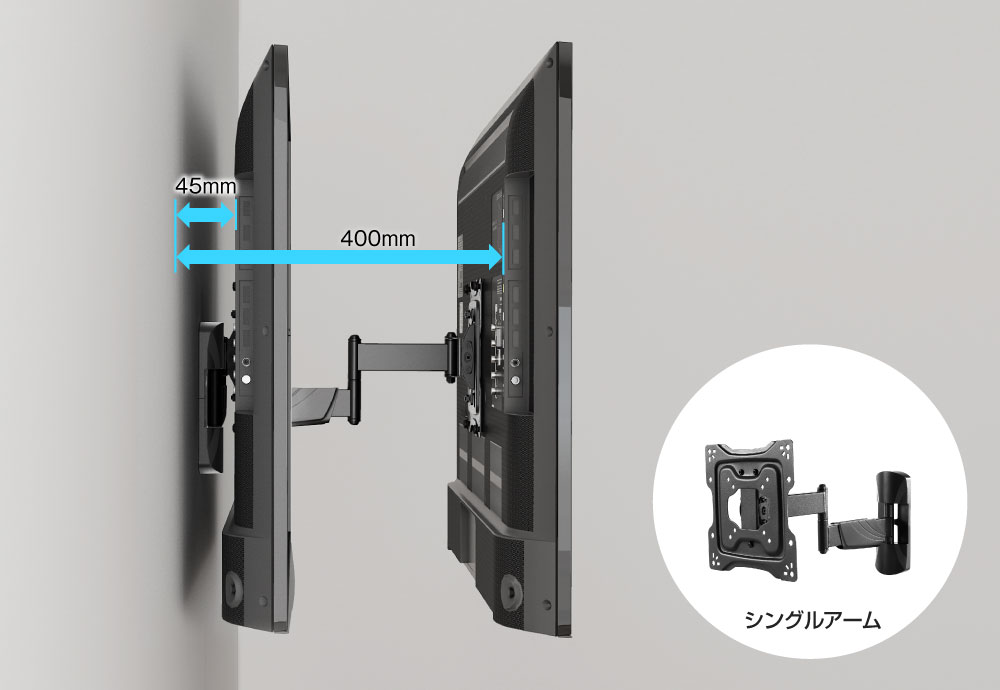 壁からの距離は45~400mm