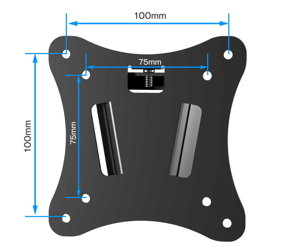 VESA規格:75mm/100mmに対応。