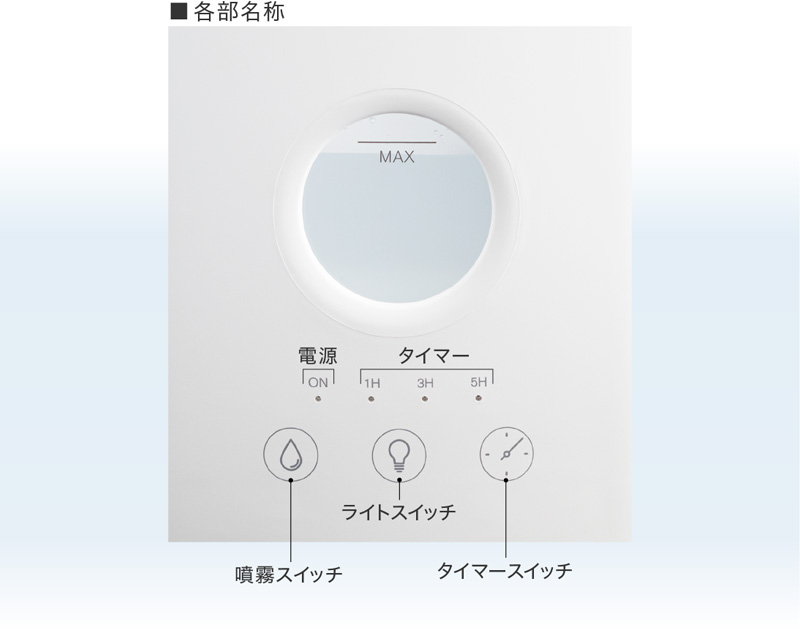 1時間・3時間・5時間のタイマー機能