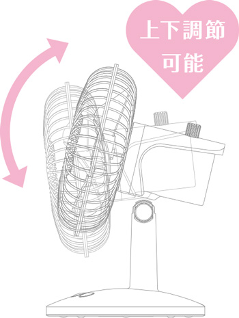 手動で首の上下調整が可能