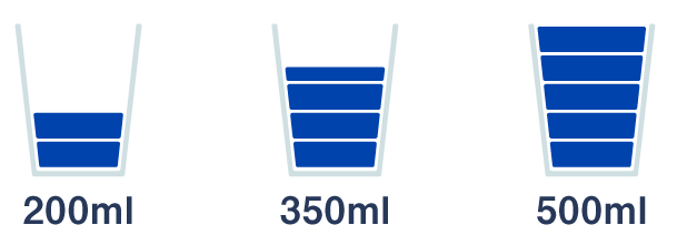 3段階の自動湯量設定(200ml・350ml・500ml)