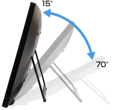 画面を15度~70度の範囲で調整
