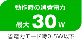 消費電力は最大30W