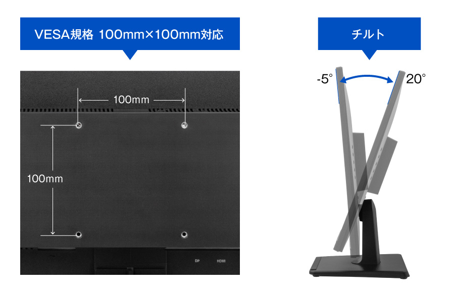 アームの取付けが可能なVESA規格