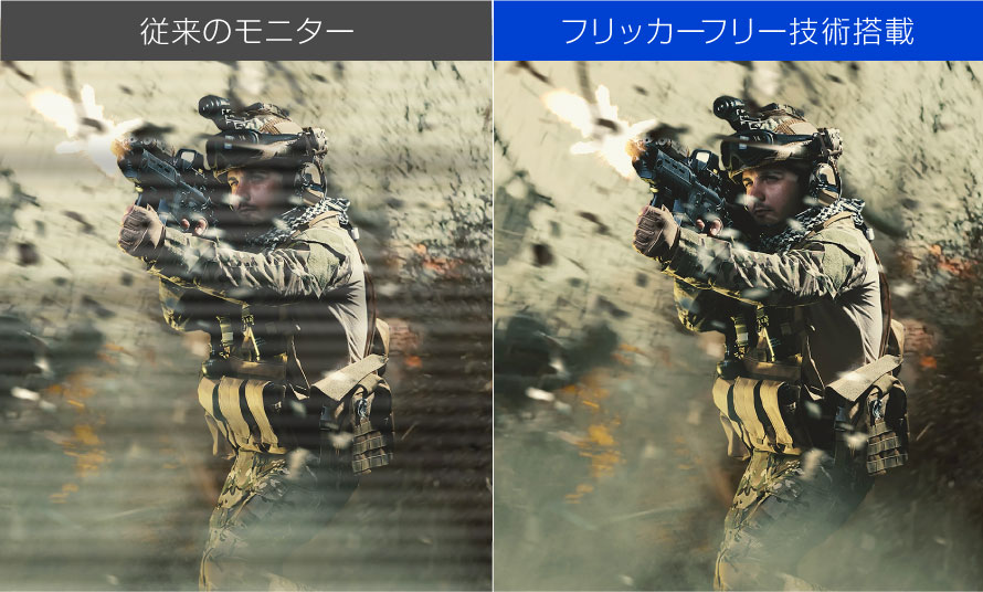 眼に優しいフリッカーフリー