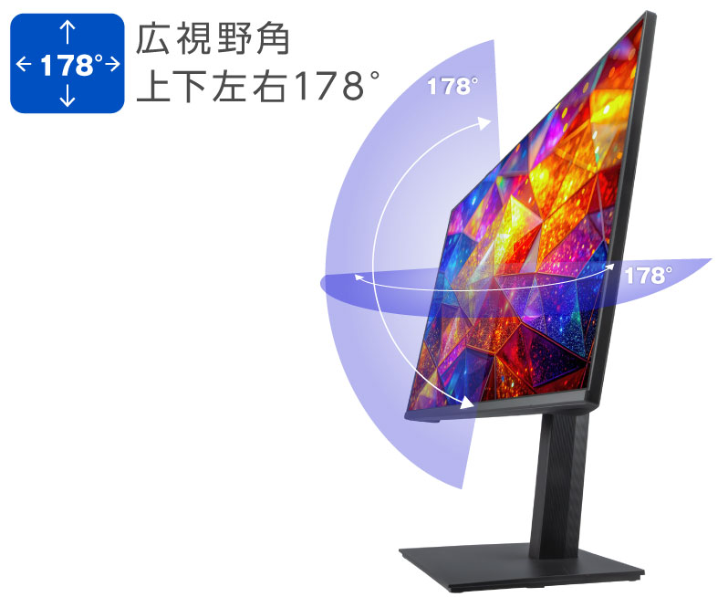 上下左右178°の広い視野角度