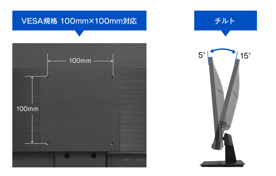 アームの取付けが可能なVESA規格