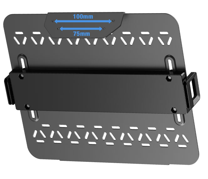 製品背面のVESAマウントにモニターアームを固定