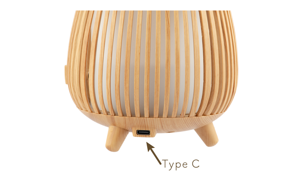 ウッドサークル加湿器のType-Cコネクタのイメージ