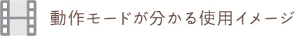 動作モードが分かる使用イメージ