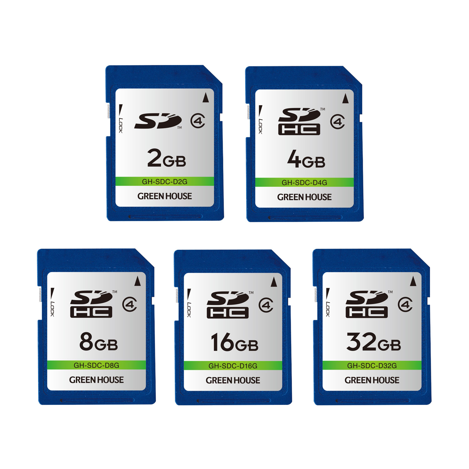 SDメモリーカード(～2GB), SDHCメモリーカード(4GB～32GB) | GH-SDC-Dシリーズ | GREEN HOUSE グリーンハウス