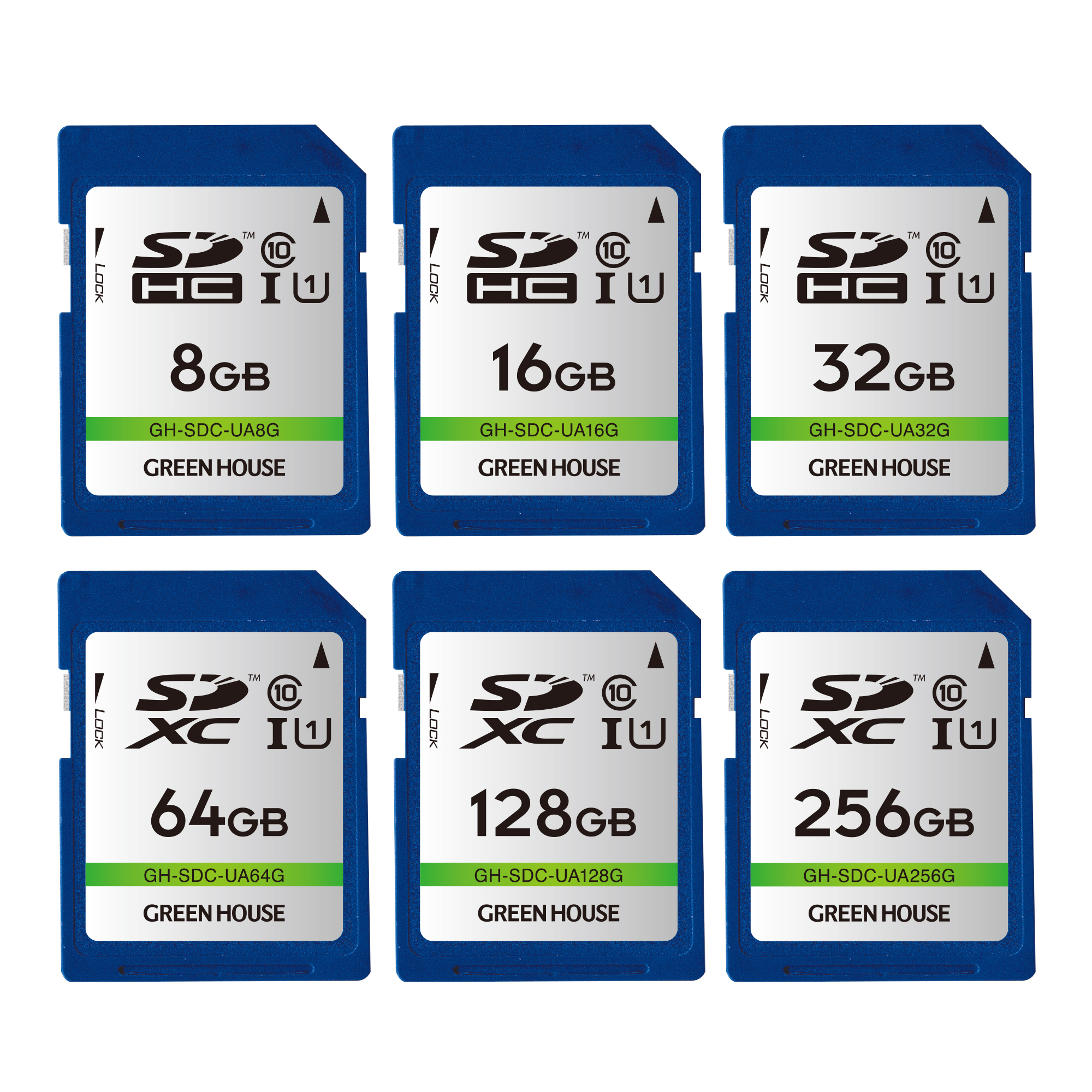 SDHCメモリーカード(4GB～32GB), SDXCメモリーカード(64GB～) | GH-SDC-UAシリーズ | GREEN HOUSE  グリーンハウス