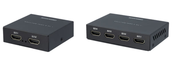 1つのHDMI機器の映像を複数のテレビに映し出す<br class="pc">HDMIスプリッター2種をリニューアルして新発売!