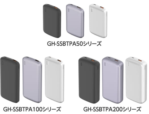 ゲル状電解質を採用したモバイルバッテリー「GH-SSBTPAシリーズ」新発売