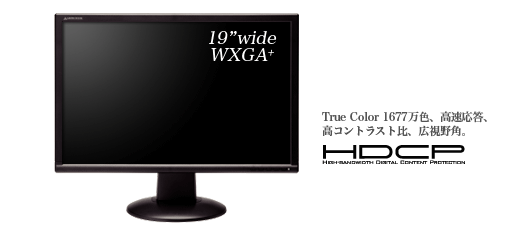 HDCP対応のフルカラー19型ワイド液晶ディスプレイ新発売！