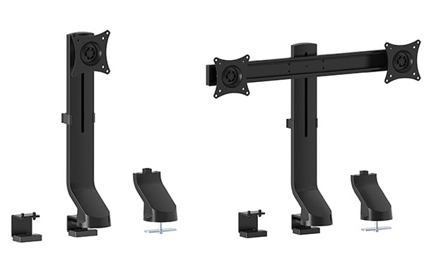 Cクランプ式かグロメット式の固定方式を選べる<br class="pc">シンプルな液晶ディスプレイ用アーム2種類 新発売