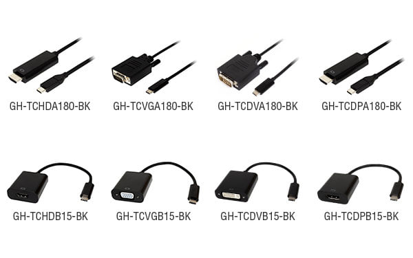 USB Type-CをHDMIなど各種映像出力端子に変換する<br class="pc"> USB Type-C映像変換ケーブル / アダプタ８種 新発売！