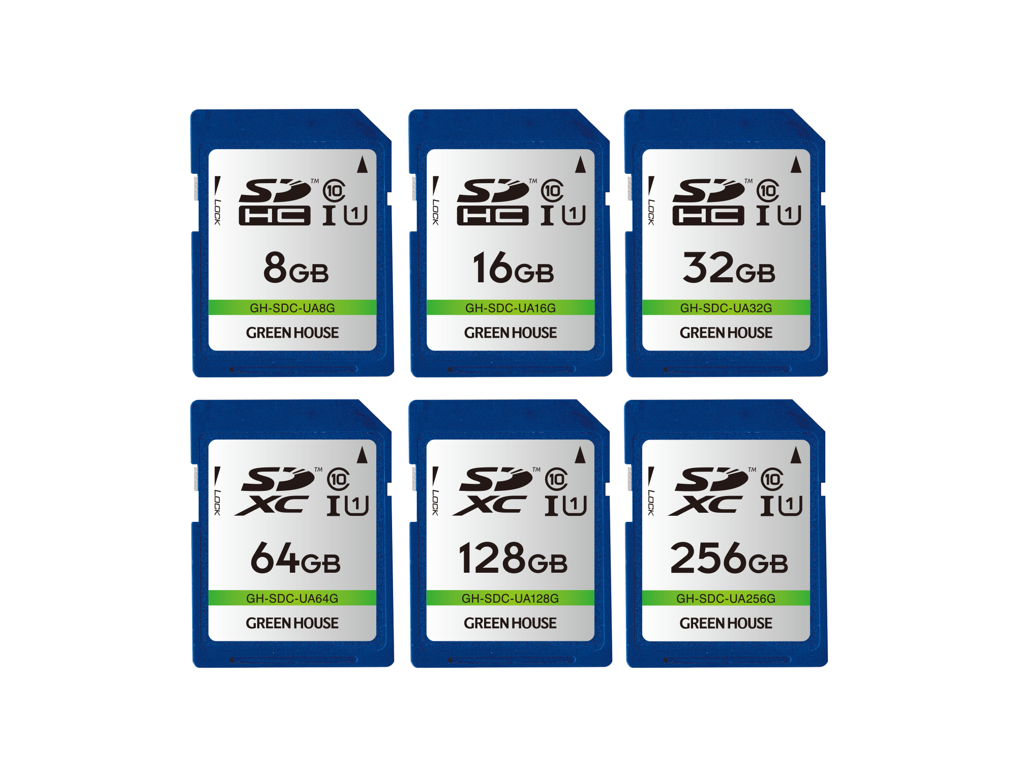 グリーンハウス SDHCメモリーカード UHS-I クラス10 GH-SDC-UA8G 8GB