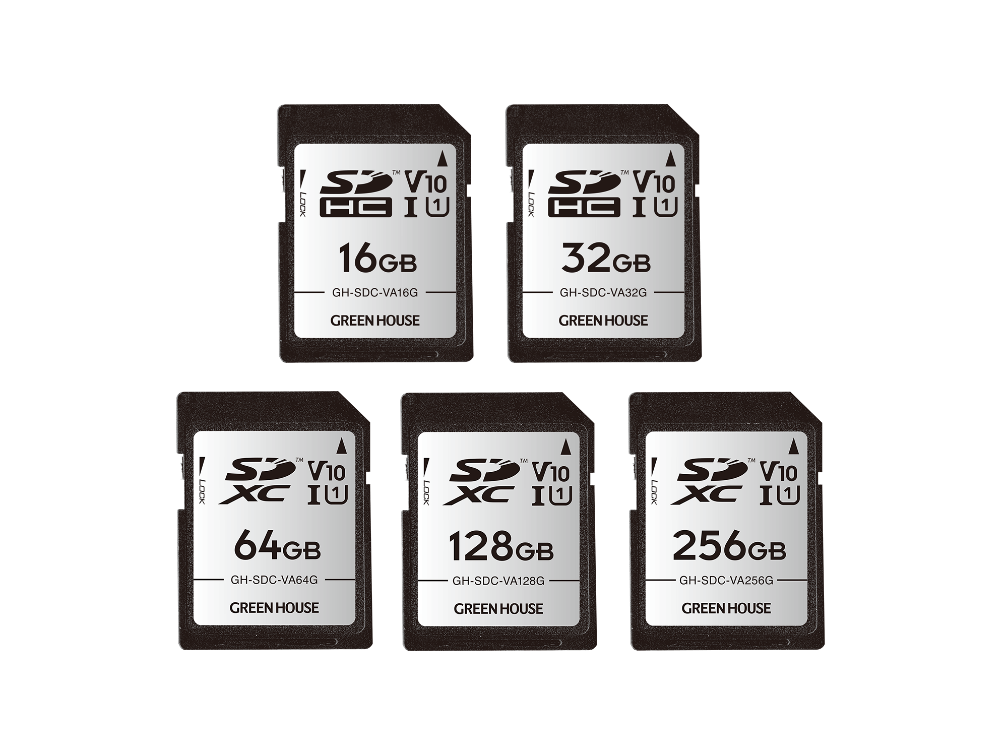 SDHCメモリーカード(4GB～32GB), SDXCメモリーカード(64GB～) | GH-SDC-VAシリーズ | GREEN HOUSE  グリーンハウス
